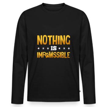 Animal Control Officer Nothing Is Impawssible - Men's Premium Organic Long Sleeve Shirt - black - Front - Nico (187cm)