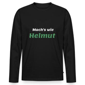 Men Helmut Saying Funny Birthday First Name - Men's Premium Organic Long Sleeve Shirt - black - Front - Nico (187cm)