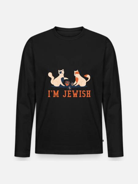 Ich bin jüdischer Weihnachtsjude Chanukka - Männer Premium Bio Langarmshirt - Schwarz