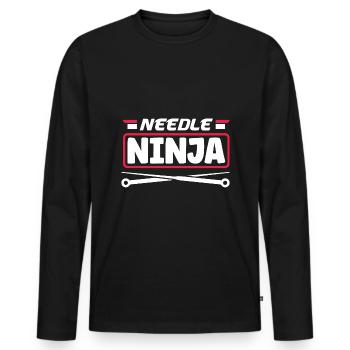 Acupuncture Acupuncturist Needle Ninja - Männer Premium Bio Langarmshirt - Schwarz - Vorne - Nico (187cm)