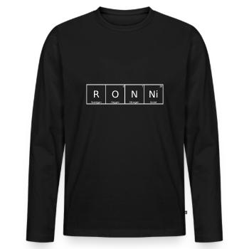 Ronni Name First Name Chemistry Periodic Table Elements - Men's Premium Organic Long Sleeve Shirt - black - Front - Nico (187cm)