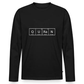 Nom du Coran Prénom Chimie Éléments du tableau périodique - T-shirt manches longues Premium bio Homme - noir - Devant - Nico (187cm)