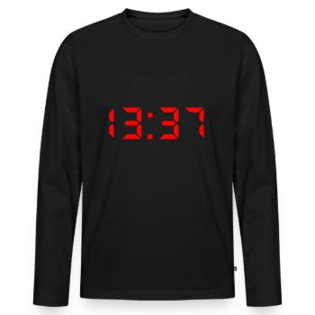 13:37 Leet cadeau pour les nerds et les geeks - T-shirt manches longues Premium bio Homme - noir - Devant - Nico (187cm)