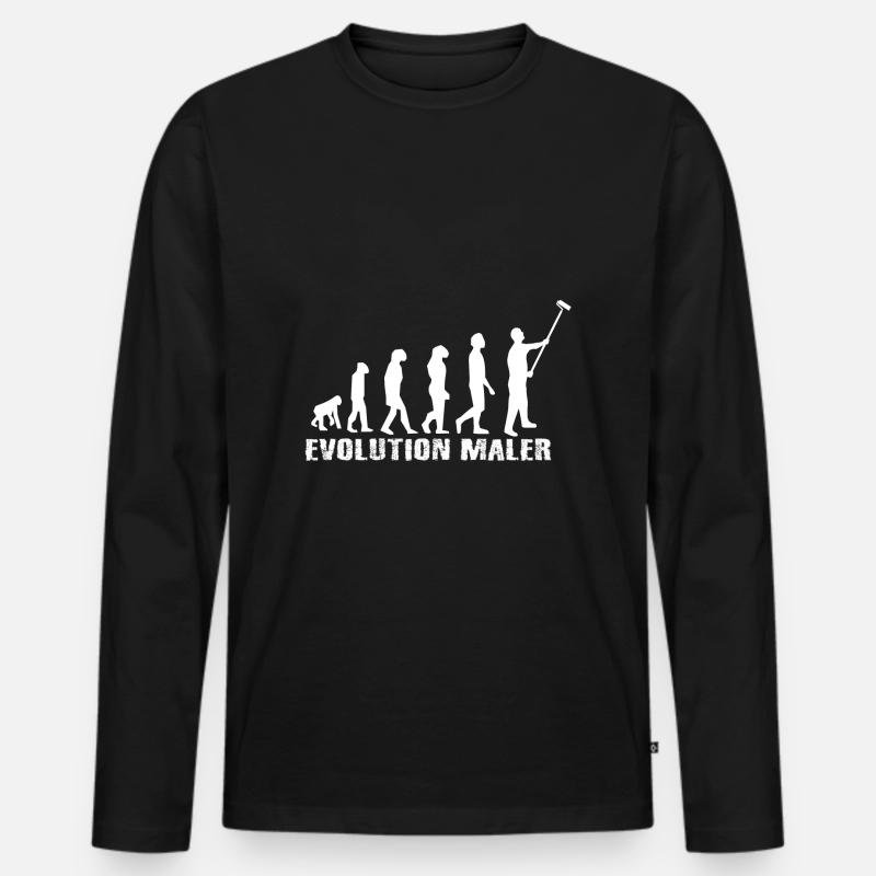 Maler - Männer Premium Bio Langarmshirt - Schwarz