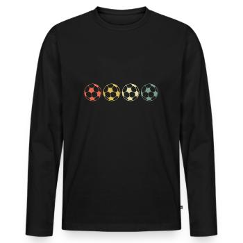 Football de football cadeau sport coup de pied balle boulon - T-shirt manches longues Premium bio Homme - noir - Devant - Nico (187cm)