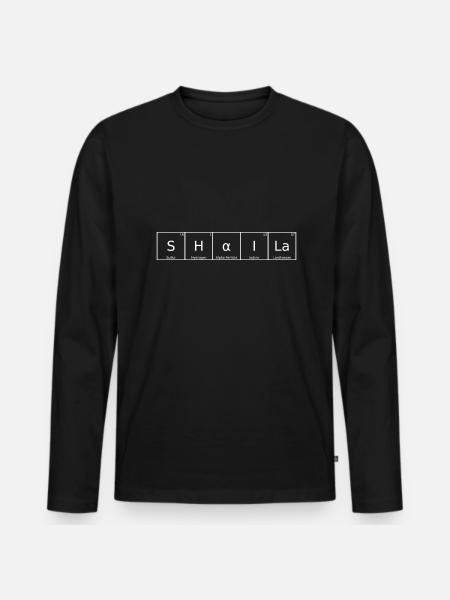 Shaila Nombre Nombre Química Elementos de la Tabla Periódica - Camiseta ecológica prémium de manga larga para hombre - negro