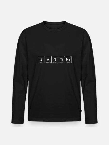 Santina Nom Prénom Chimie Élément du tableau périodique - T-shirt manches longues Premium bio Homme - noir