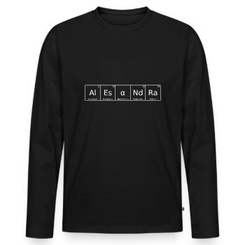 Alesandra Nom Prénom Chimie Tableau périodique - T-shirt manches longues Premium bio Homme - noir - Devant - Nico (187cm)
