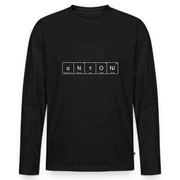 Antoni Nom Prénom Chimie Tableau périodique Eléments - T-shirt manches longues Premium bio Homme - noir - Devant - Nico (187cm)