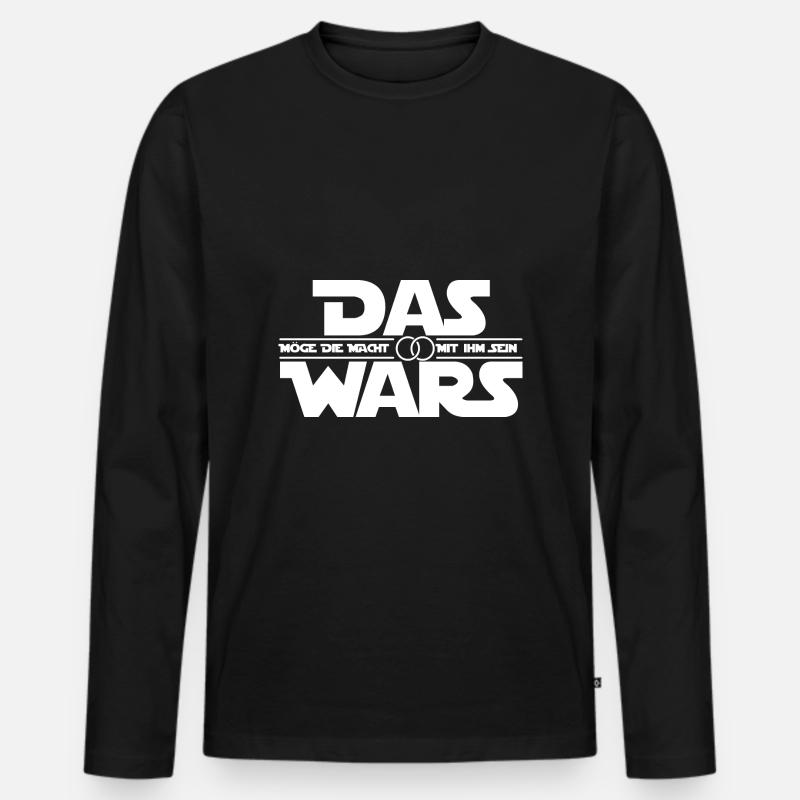 Das Wars Weiß Junggesellen - Männer Premium Bio Langarmshirt - Schwarz