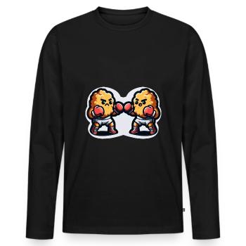 Drôle De Croquettes De Poulet Boxe Amateur De Boxe - T-shirt manches longues Premium bio Homme - noir - Devant - Nico (187cm)