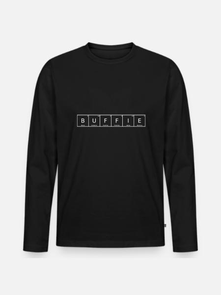 Buffie Name First Name Chemistry Periodic Table Elements - Men's Premium Organic Long Sleeve Shirt - black
