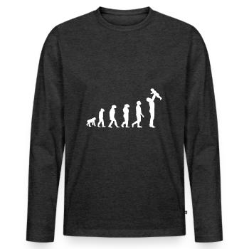 father - Men's Premium Organic Long Sleeve Shirt - heather anthracite - Front - Nico (187cm)