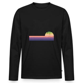 Retro Horizontal Vintage Sonnenuntergang - Männer Premium Bio Langarmshirt - Schwarz - Vorne - Nico (187cm)