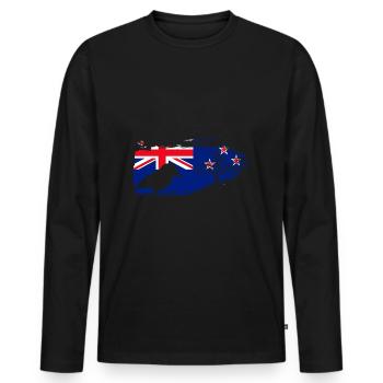 Kookaburra Birder Birdwatcher Ornithology - Men's Premium Organic Long Sleeve Shirt - black - Front - Nico (187cm)