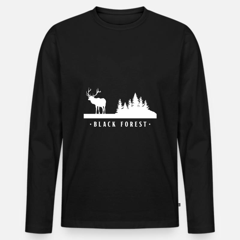 Black Forest Hirsch - Männer Premium Bio Langarmshirt - Schwarz