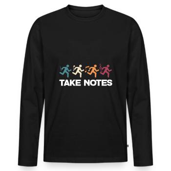Chœur Choriste Chantant Partitions Treble Clef - T-shirt manches longues Premium bio Homme - noir - Devant - Nico (187cm)