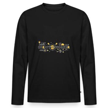 Creative Worker - Men's Premium Organic Long Sleeve Shirt - black - Front - Nico (187cm)