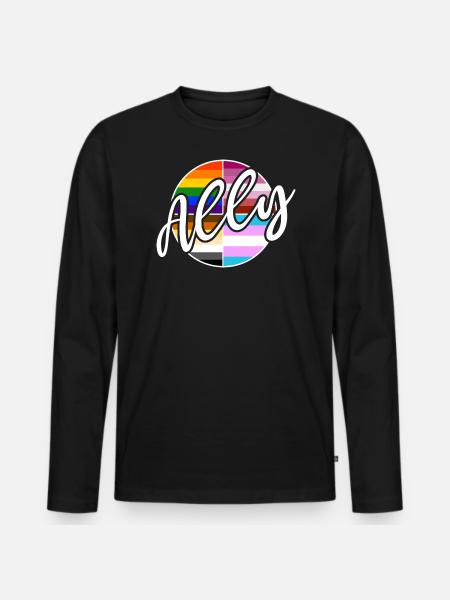 Ally - LGBTIQ Queer Gay Pride CSD Verbündetenschaf - Männer Premium Bio Langarmshirt - Schwarz
