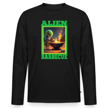 Alien Barbeque Grillen Grillmeister BBQ - Männer Premium Bio Langarmshirt - Schwarz - Vorne - Nico (187cm)