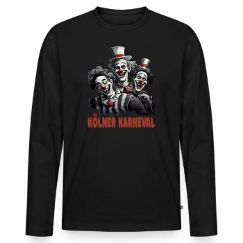 Alaaf, Kostüm, Kunst Clowns im Kölner Karneval - Männer Premium Bio Langarmshirt - Schwarz - Vorne - Nico (187cm)