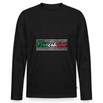 Bocce Ball Player Boules Bocce Boccissimo Pun - Männer Premium Bio Langarmshirt - Schwarz - Vorne - Nico (187cm)