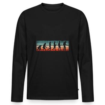 Exterminator Pest Control Technician Evolution - Männer Premium Bio Langarmshirt - Schwarz - Vorne - Nico (187cm)