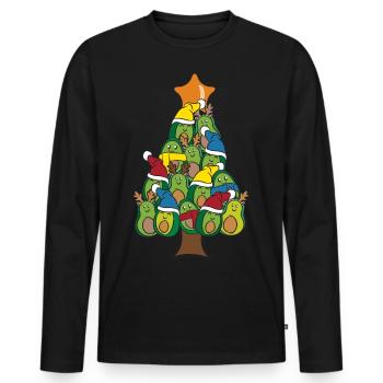 Christmas Avocado Christmas tree Christmas tree - Men's Premium Organic Long Sleeve Shirt - black - Front - Nico (187cm)