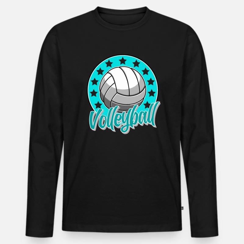 Volleyball - Männer Premium Bio Langarmshirt - Schwarz