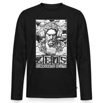 Zeus conquiert le ciel avec des battements tonitruants - T-shirt manches longues Premium bio Homme - noir - Devant - Nico (187cm)