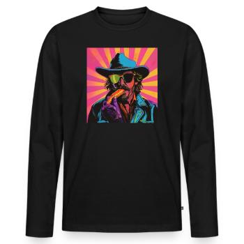 Carotte Carotte Jardin de carottes Végétalien Drôle Végétarien - T-shirt manches longues Premium bio Homme - noir - Devant - Nico (187cm)