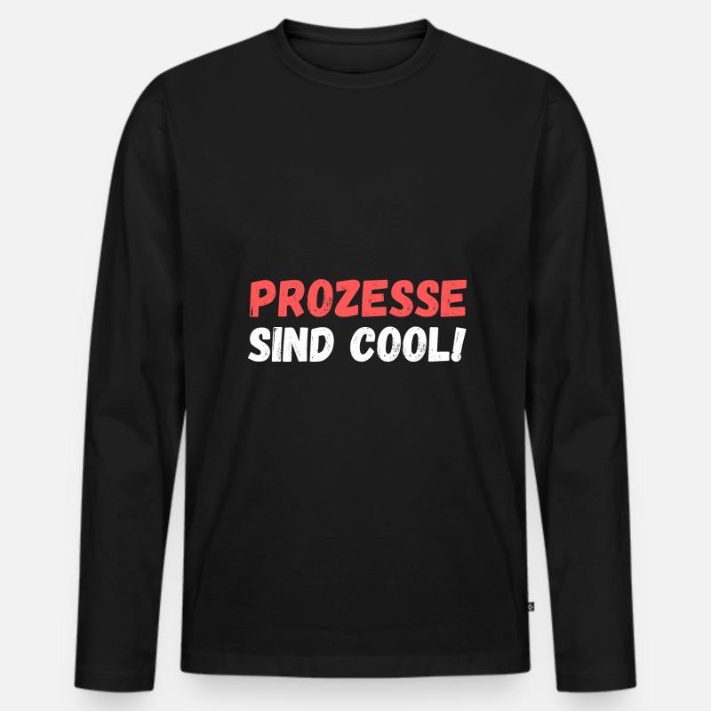 Prozesse sind cool - Männer Premium Bio Langarmshirt - Schwarz