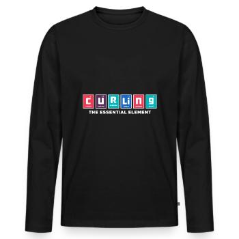 Curling Player Curler Curling The Essential - Men's Premium Organic Long Sleeve Shirt - black - Front - Nico (187cm)