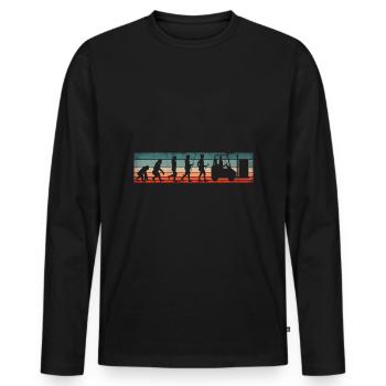 Évolution logistique - T-shirt manches longues Premium bio Homme - noir - Devant - Nico (187cm)