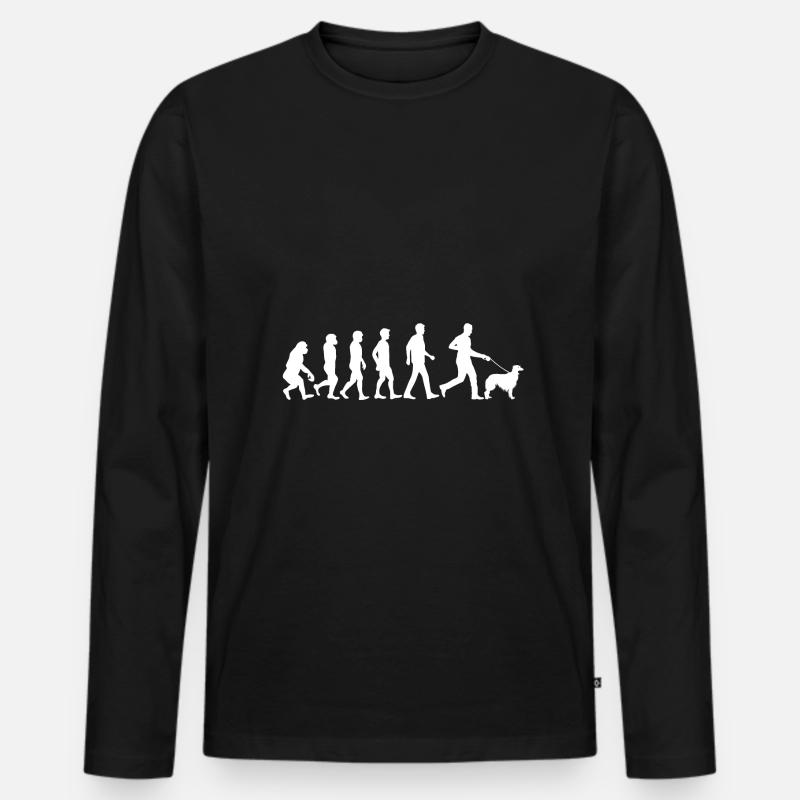 Silken Windhound Hund Evolution Hundebesitzer - Männer Premium Bio Langarmshirt - Schwarz