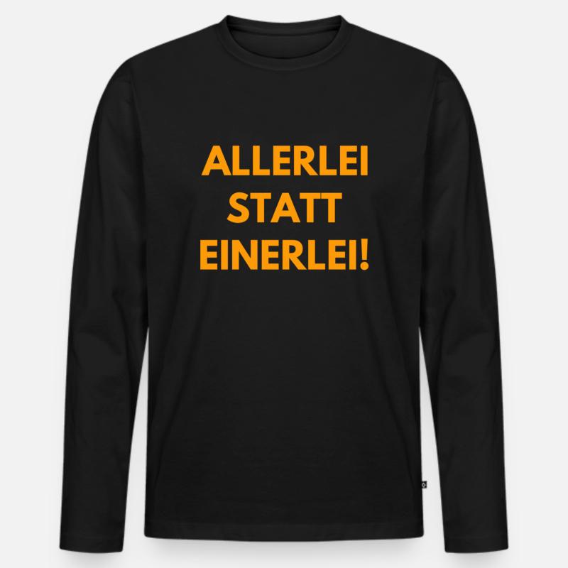 Vielfalt statt Einfalt - Männer Premium Bio Langarmshirt - Schwarz