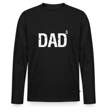 Papa von 3 Kindern - Männer Premium Bio Langarmshirt - Schwarz - Vorne - Nico (187cm)