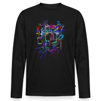 Architecture Modèle - T-shirt manches longues Premium bio Homme - noir - Devant - Nico (187cm)