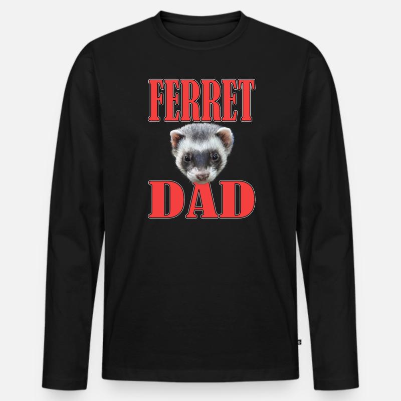 Frettchen Papa - Männer Premium Bio Langarmshirt - Schwarz