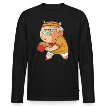 Tennis de Table Grand-père Pingpong Outfit Grand-père - T-shirt manches longues Premium bio Homme - noir - Devant - Nico (187cm)