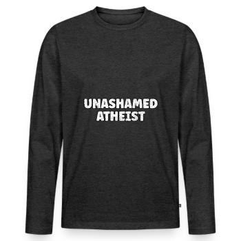 Unverschämter Atheist Stolzer Atheist Skeptiker Weihnachten - Männer Premium Bio Langarmshirt - Anthrazit meliert - Vorne - Nico (187cm)