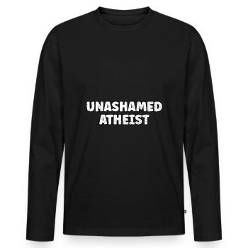Unashamed Atheist Proud Atheist Skeptic Christmas - Men's Premium Organic Long Sleeve Shirt - black - Front - Nico (187cm)