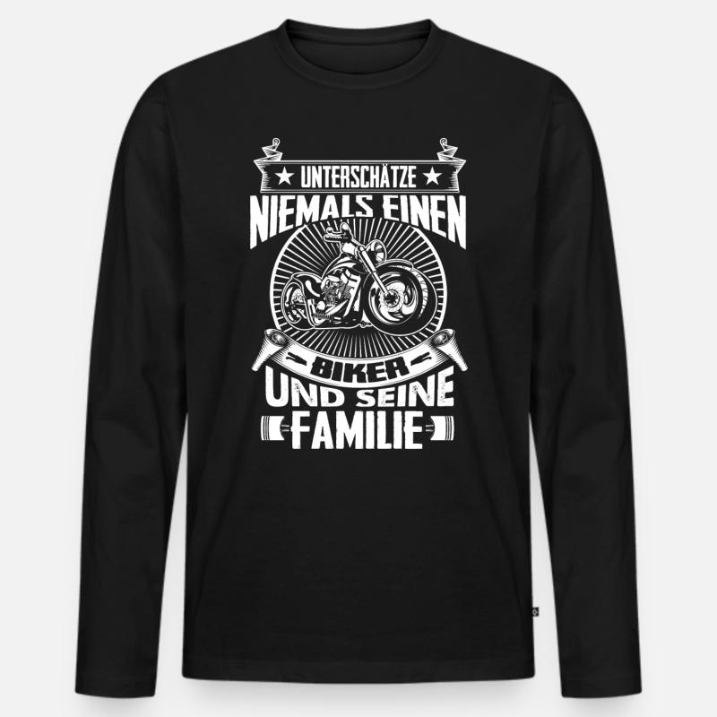 Biker - Männer Premium Bio Langarmshirt - Schwarz