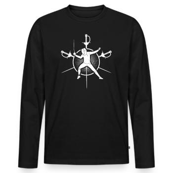 Escrime Escrimeur Épée - T-shirt manches longues Premium bio Homme - noir - Devant - Nico (187cm)