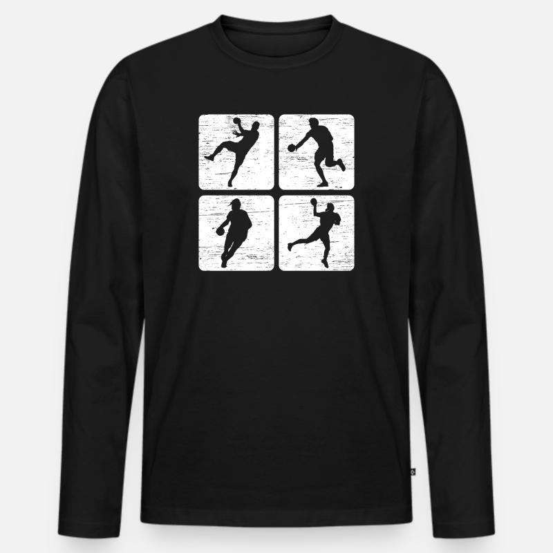 Handball Handball - Männer Premium Bio Langarmshirt - Schwarz