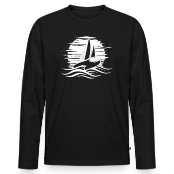 Catamaran Voile Double Coque Bi-Coque - T-shirt manches longues Premium bio Homme - noir - Devant - Nico (187cm)