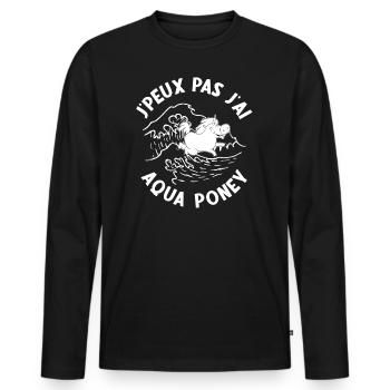 Je Peux Pas J'Ai Aqua Poney - T-shirt manches longues Premium bio Homme - noir - Devant - Nico (187cm)