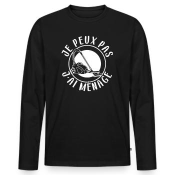 Je Peux Pas J'Ai Ménage - T-shirt manches longues Premium bio Homme - noir - Devant - Nico (187cm)