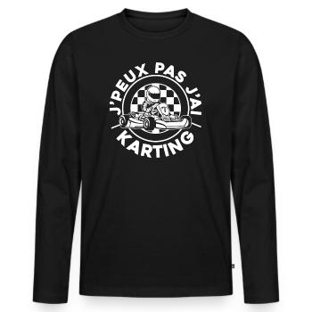 Je Peux Pas J'Ai Karting - T-shirt manches longues Premium bio Homme - noir - Devant - Nico (187cm)