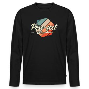 Père-Fect Fête Des Pères Meilleur Papa - T-shirt manches longues Premium bio Homme - noir - Devant - Nico (187cm)